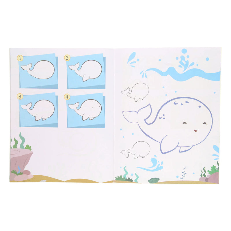 Afbeelding laden in galerijviewer, Leer tekenen kleurboek met stickers
