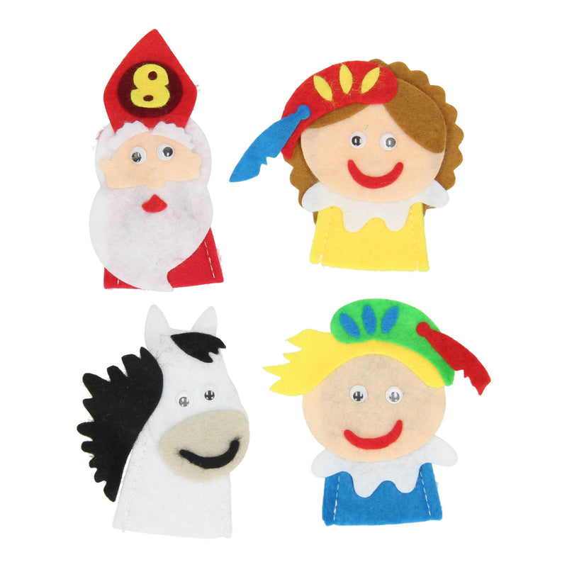 Afbeelding laden in galerijviewer, Maak je eigen vilten vingerpoppen sinterklaas, 4st.
