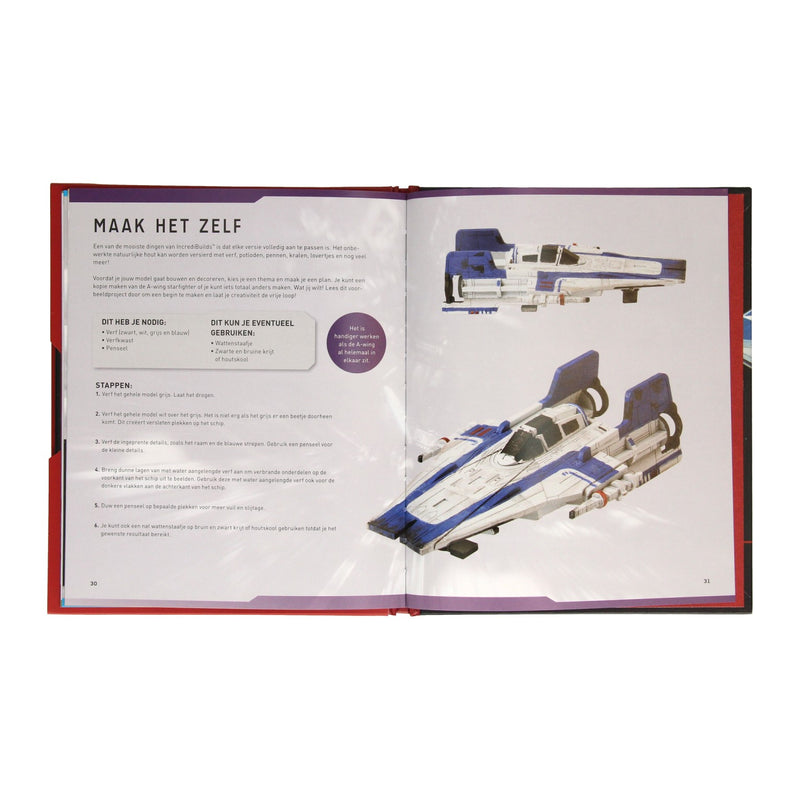 Afbeelding laden in galerijviewer, Wins holland star wars a-wing deluxe boek met houten bouwmodel
