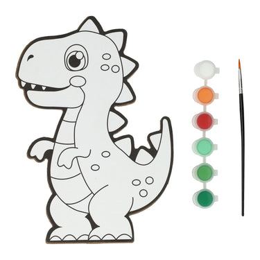 Wins holland canvas schilderen - dino - incl penseel en 6 kleuren verf
