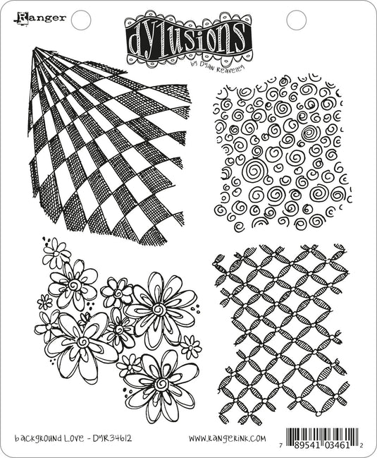 Ranger ink ranger • dylusions cling stamp background love