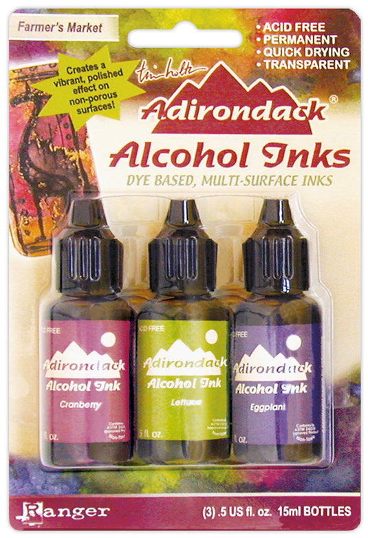 Ranger ink ranger • tim holtz adirondack alcohol inks cranberry, lettuce eggplant 14ml