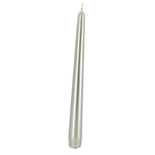 Gotische kaarsen 245 24 4x metallic white silver | 2 stuks