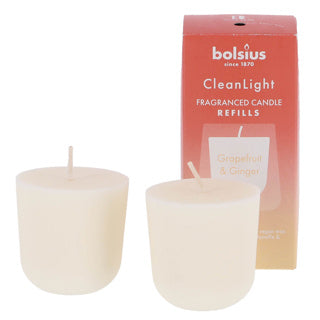 Afbeelding laden in galerijviewer, Bolsius navulling clean light pack 2 grapefruit ginger | 6 stuks
