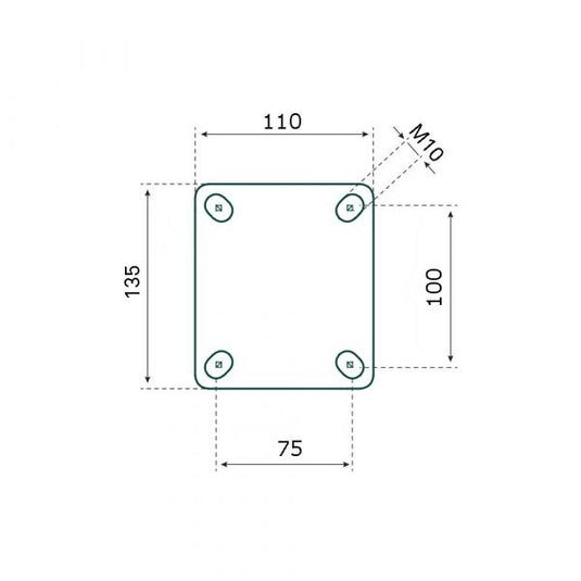 Mm tarsus zwenk + rem 160 . zwart