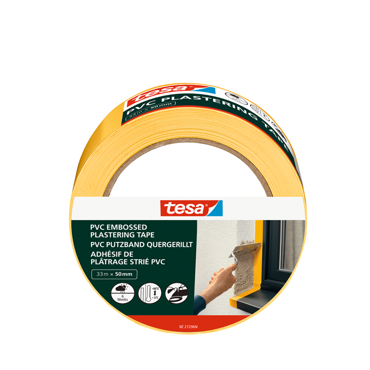 Afbeelding laden in galerijviewer, Tesa 1067559 - afplaktape, pvc geel reliëf 33 meter 50 mm | 3 stuks
