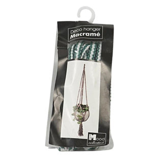 Afbeelding laden in galerijviewer, No brand in the mood collection pothouder donker groen macrame 110 cm | 6 stuks
