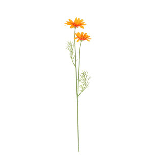 No brand kunst bloem madeliefje oranje zijde 56 cm | 4 stuks