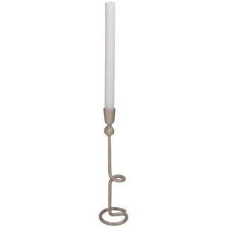 Afbeelding laden in galerijviewer, No brand kandelaar iron beige 8x8x30cm | 2 stuks

