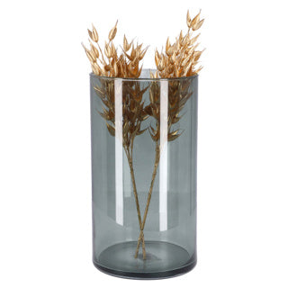 Afbeelding laden in galerijviewer, No brand vaas levi cylinder dark grey transp. h30 d16 | 2 stuks
