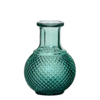 Afbeelding laden in galerijviewer, Vaas sunny fles mini blauw groen h11,5 d8,5 cm | 24 stuks
