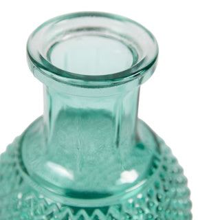 Afbeelding laden in galerijviewer, Vaas sunny fles mini blauw groen h11,5 d8,5 cm | 24 stuks
