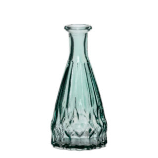 Afbeelding laden in galerijviewer, Vaas nelly fles mini blauw groen h14,5 d7 cm | 24 stuks
