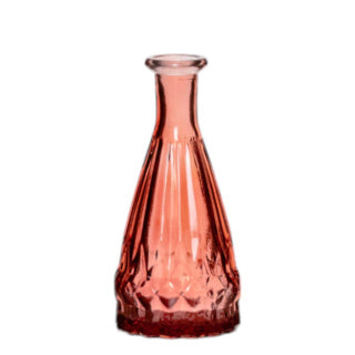 Afbeelding laden in galerijviewer, Vaas nelly fles mini rood h14,5 d7 cm | 24 stuks
