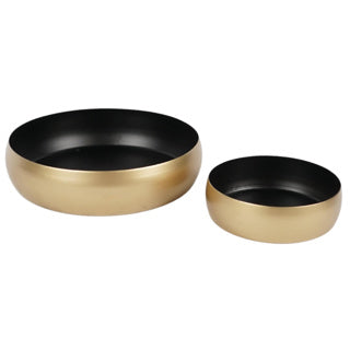Afbeelding laden in galerijviewer, Schaal goud mat zwart 14,5 cm 2 assorti set van 2 | 4 stuks
