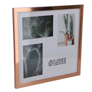 Afbeelding laden in galerijviewer, No brand fotolijst 4 fotos koperkleurig 10 x 15 cm | 3 stuks
