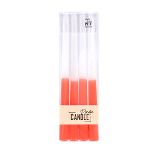Afbeelding laden in galerijviewer, Kaars dip dye wax oranje 30,5 x 2,2 cm 4 stuks
