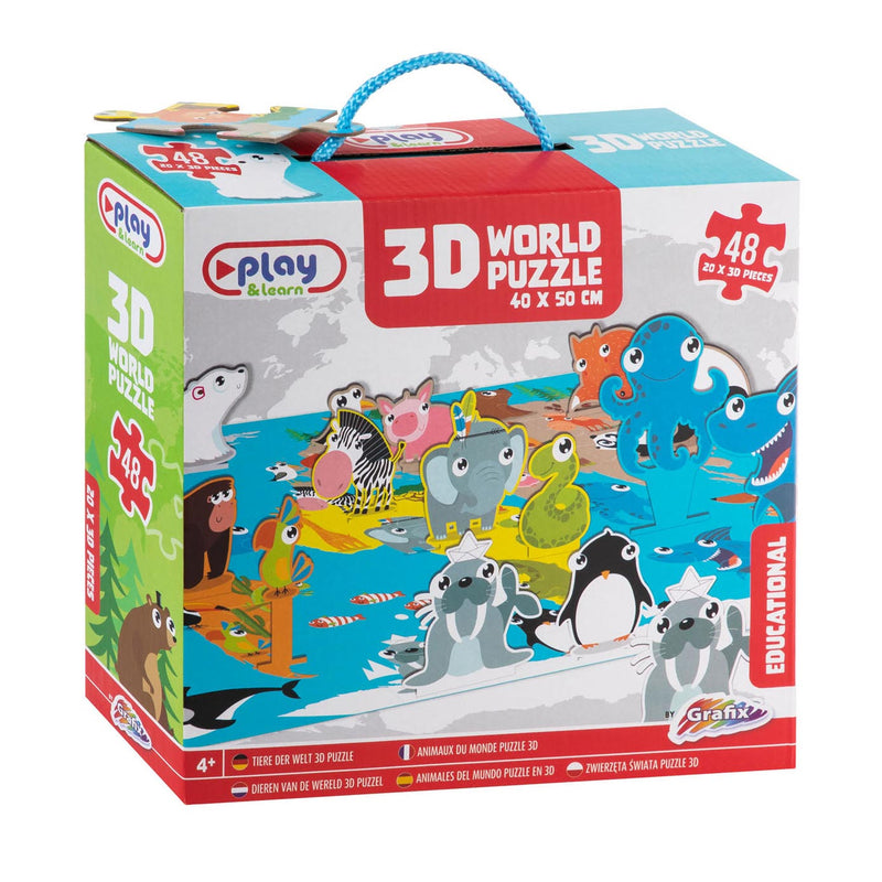 Afbeelding laden in galerijviewer, Grafix 3D-puzzel Dieren van de Wereld (40x50cm)
