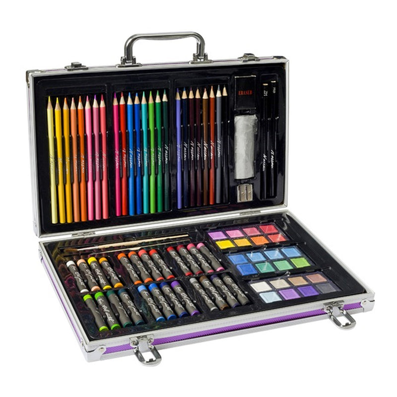 Afbeelding laden in galerijviewer, Creative Craft Group Luxe Metalen Kleurkoffer, 79dlg.
