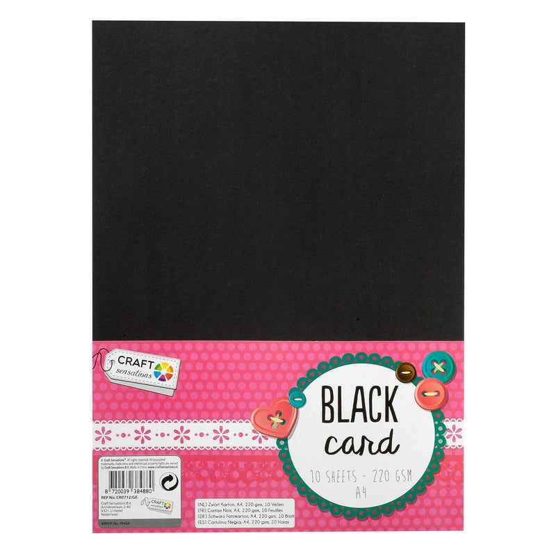 Afbeelding laden in galerijviewer, Creative craft group hobbykarton zwart a4, 10 vellen
