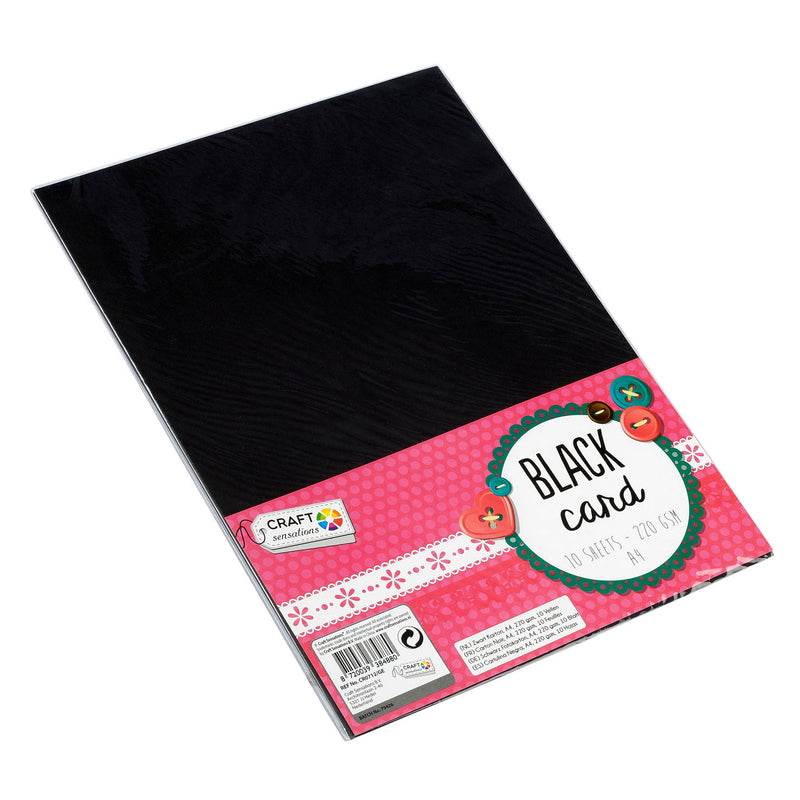 Afbeelding laden in galerijviewer, Creative craft group hobbykarton zwart a4, 10 vellen
