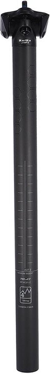 Xlc sp-o04 zadelpen - raceby - 27.2x350mm - carbon - zwart