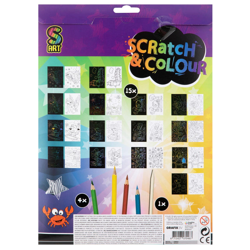 Afbeelding laden in galerijviewer, Grafix knutselset scratch en kleuren a4
