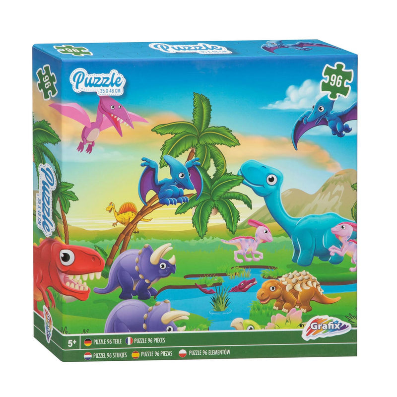 Afbeelding laden in galerijviewer, Grafix Legpuzzel Dinowereld, 96st.
