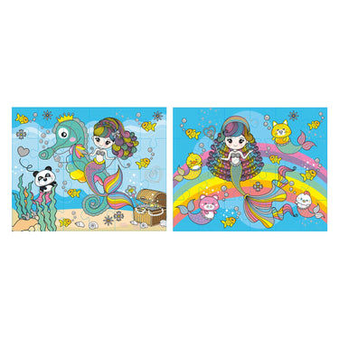 Grafix glitterpuzzel set zeemeermin, 2x24st.
