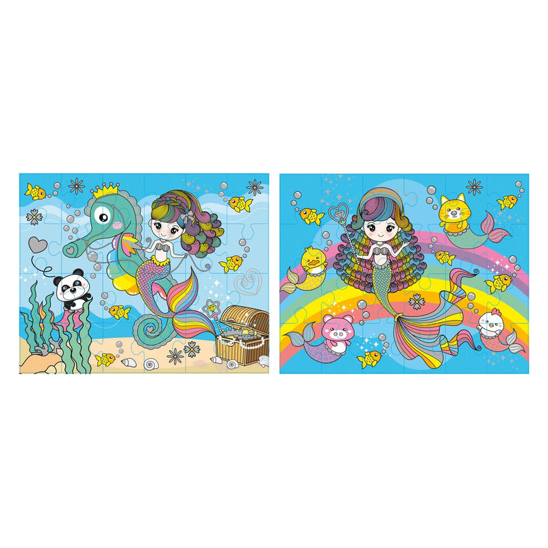 Afbeelding laden in galerijviewer, Grafix glitterpuzzel set zeemeermin, 2x24st.
