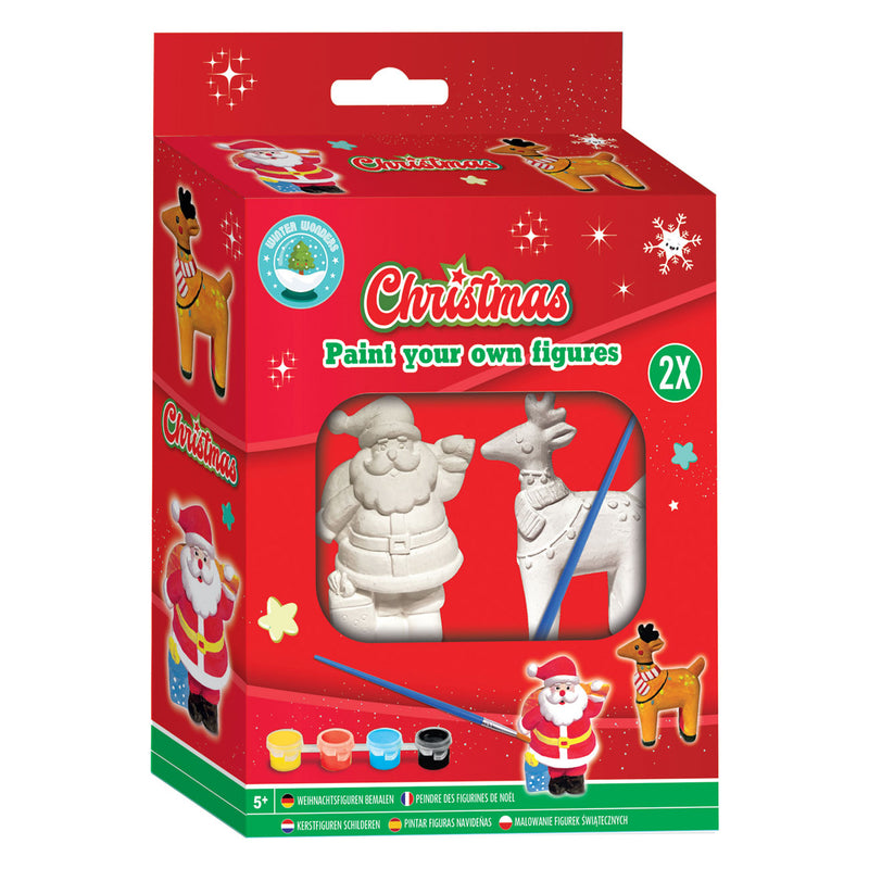 Afbeelding laden in galerijviewer, Schilder je eigen Kerstfiguren, set van 2 stuks
