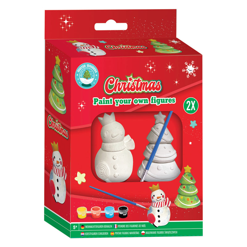 Afbeelding laden in galerijviewer, Schilder je eigen Kerstfiguren, set van 2 stuks
