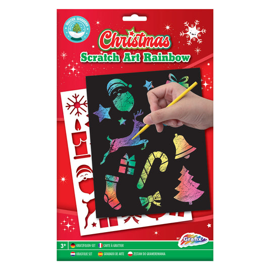 Grafix scratchkunst regenboog kerst