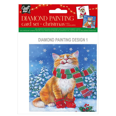 Grafix maak je eigen kerstkaarten diamond painting, 2st.