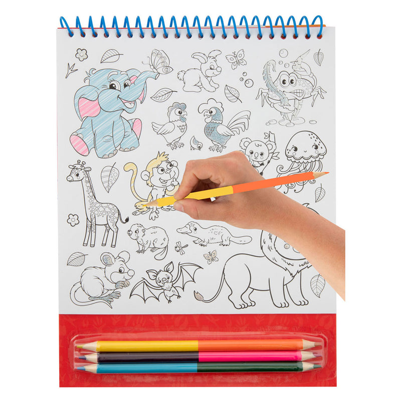 Afbeelding laden in galerijviewer, Creative craft group kleur je eigen stickers met kleurpotloden dieren, 250st.
