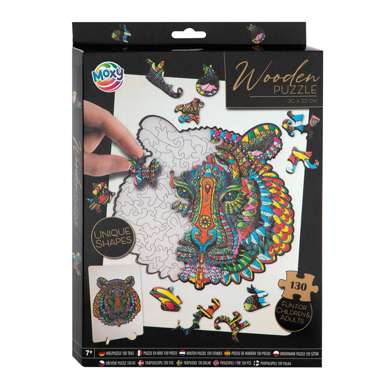 Afbeelding laden in galerijviewer, Merkloos sans marque houten puzzel met tijgerfiguur - 130 stukjes

