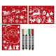 Creative craft group kerst raamsjablonen set met raamstiften