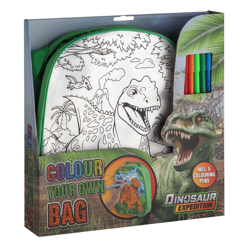 Afbeelding laden in galerijviewer, Creative craft group dino kleur je eigen tas met stiften
