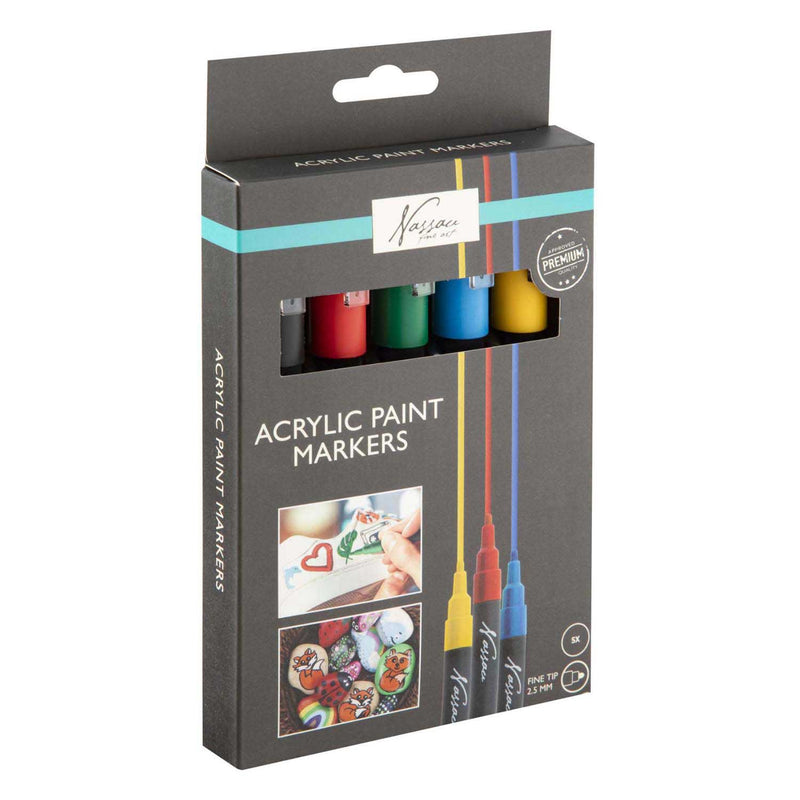 Afbeelding laden in galerijviewer, Creative craft group acryl markerset, 5 kleuren
