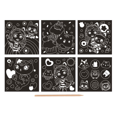 Moxy scratch kaarten gabby's poppenhuis set, 7dlg.