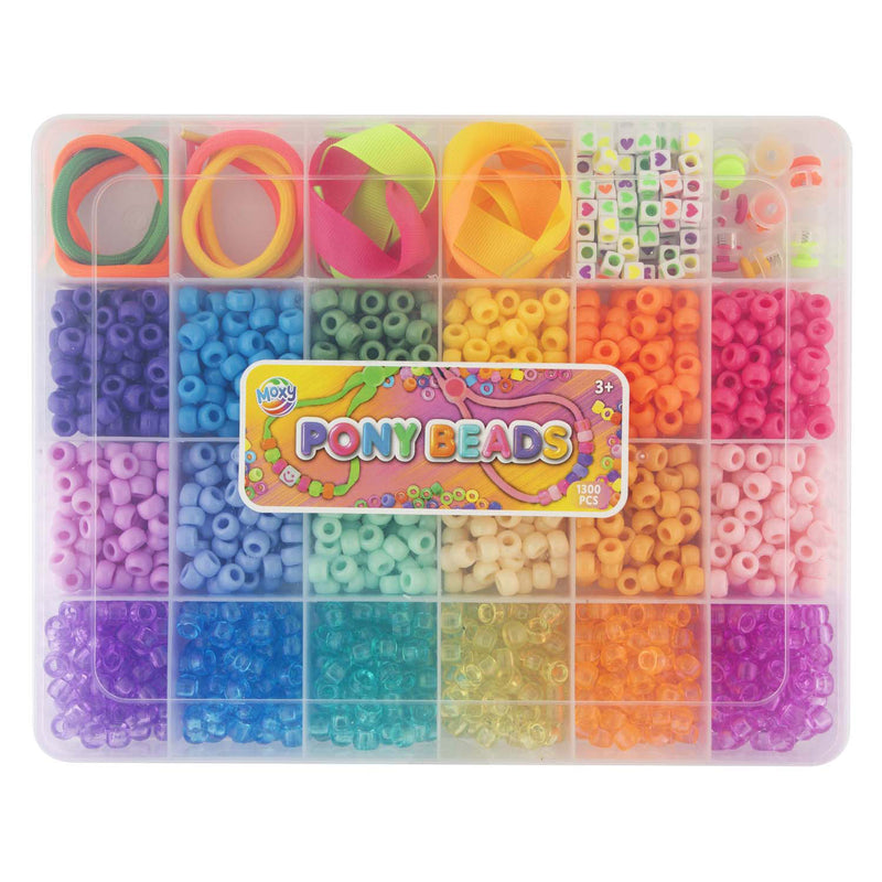Afbeelding laden in galerijviewer, Creative craft group pony beads accessoires in opbergdoos, 18 kleuren
