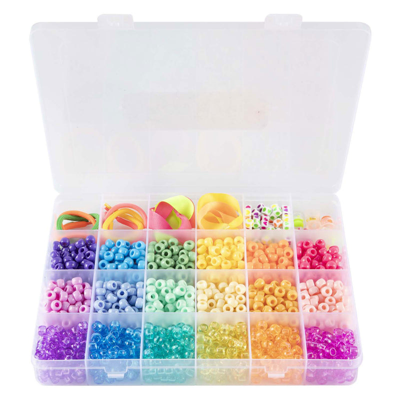 Afbeelding laden in galerijviewer, Creative craft group pony beads accessoires in opbergdoos, 18 kleuren
