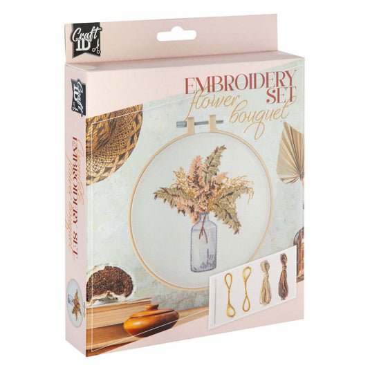 Creative craft group borduurset vaas met bloemen