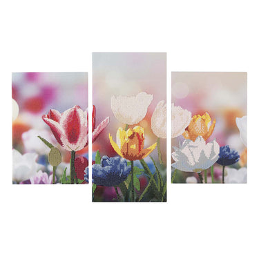 Creative craft group diamond painting drieluik set - bloemen
