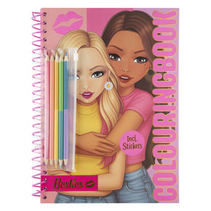 Creative craft group besties kleurboek neon a4 met kleurpotloden