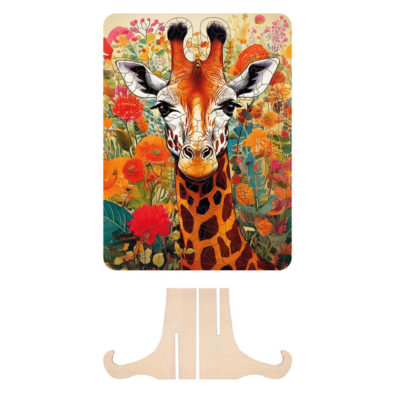 Afbeelding laden in galerijviewer, Moxy houten puzzel giraffe unieke vormen, 130pcs
