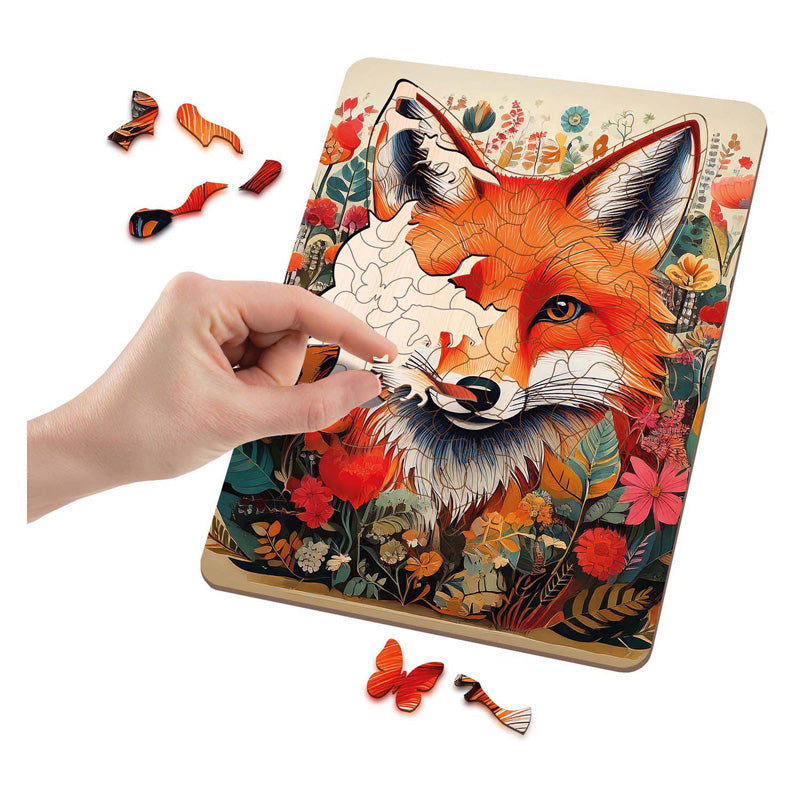 Afbeelding laden in galerijviewer, Moxy houten puzzel fox unieke vormen, 130pcs
