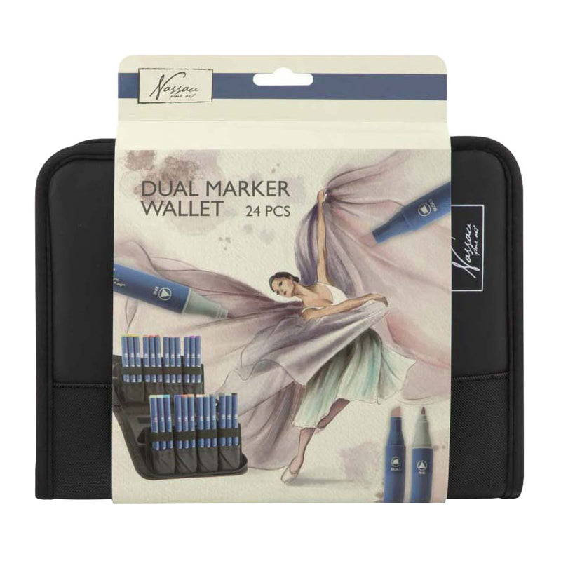 Afbeelding laden in galerijviewer, Creative craft group nassau markeretui met 24 ronde dual markers
