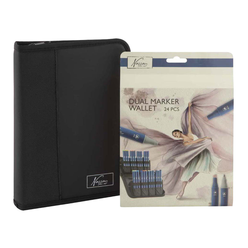Afbeelding laden in galerijviewer, Creative craft group nassau markeretui met 24 ronde dual markers
