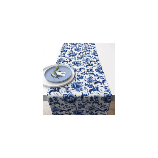Ambiente tafelloper 40x150 cm delft blauw florals